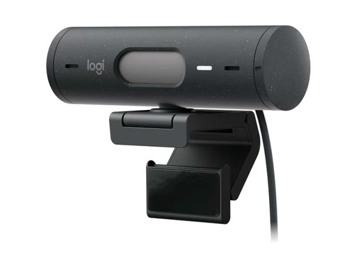 Cámara web Logitech brio 500 color negro, FHD hasta 1080P 30FPS, zoom 4X, rightlight 4