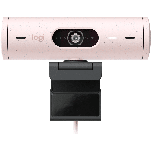 Cámara web Logitech brio 500 color rosado (rose), FHD hasta 1080P 30FPS, zoom 4X