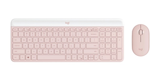 Teclado mouse Logitech MK470 slim español color rosado, USB wireless, 10M range, 36 month