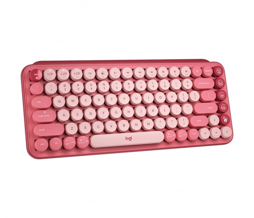 Teclado Logitech pop keys wireless mechanical con teclas emojis color heartbreaker rose