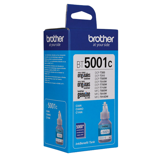 Botella de tinta Brother BT5001C cyan 48.8ML