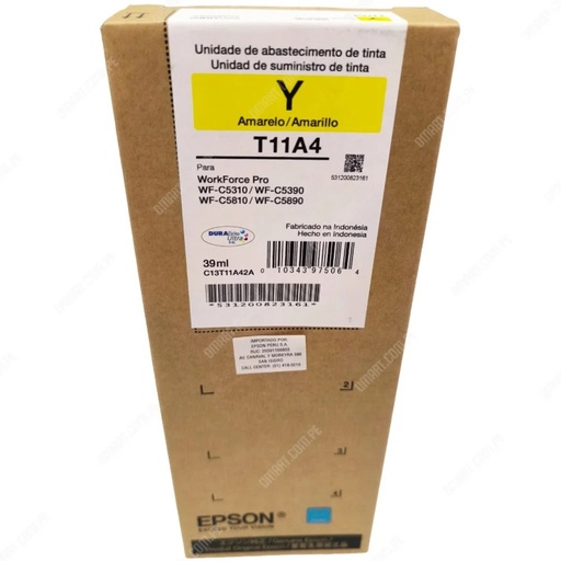 Bolsa de tinta Epson T11A amarilla, compatible con Epson C5310, C5390 & C5810, C5890