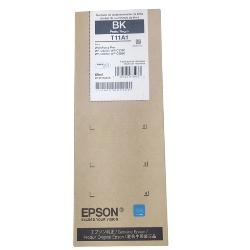 Bolsa de tinta Epson T11A negro standar, compatible con Epson C5310, C5390 & C5810, C58900