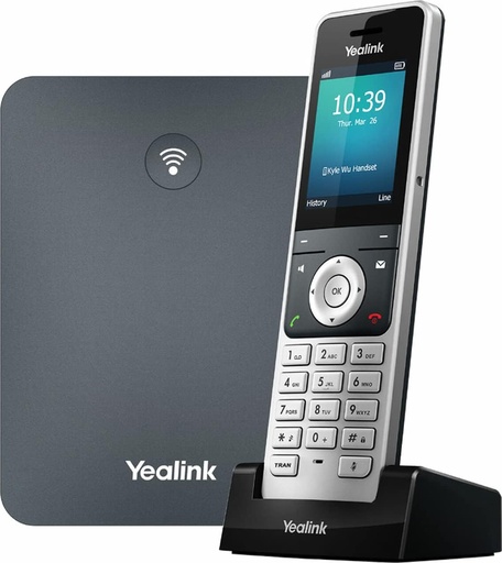 Teléfono IP yealink W76P inalámbrico dect, hasta 10 cuentas sip (voip), 20 llamadas