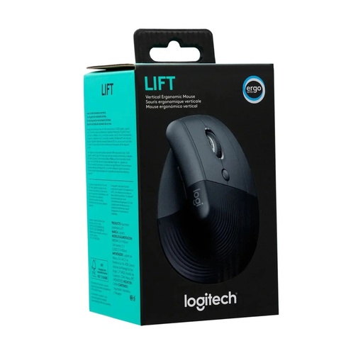 Mouse Logitech lift vertical ergonómico inalámbrico (wireless) color negro, hasta 10 metros