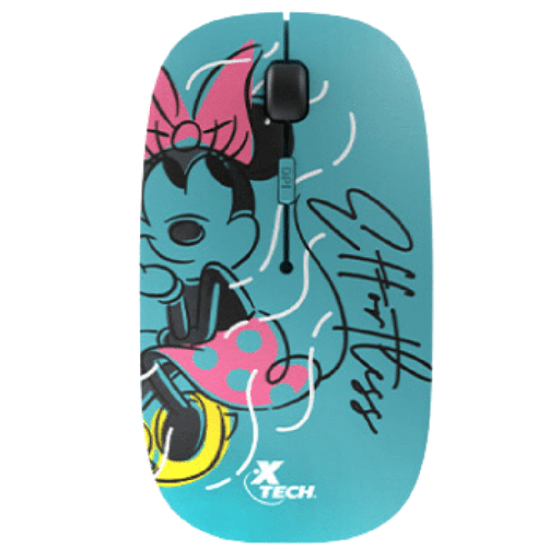 Mouse Xtech disney minnie mouse, wireless, optical scroll usb, 4 botones, 800/1200/1600 DPI