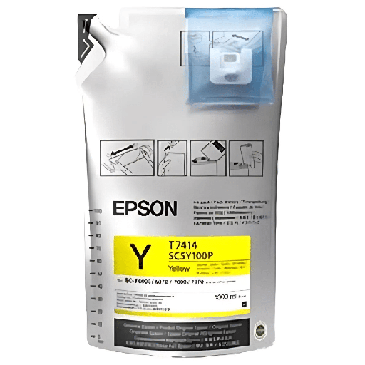 Bolsa de tinta Epson ultrachrome T741420 amarillo 1 bolsa de 1000ML para F6200, F7200, F9370