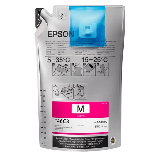 Bolsa de tinta Epson ultrachrome T46C320 magenta 1 bolsa de 1100ML para F6370, F9470/F9470H