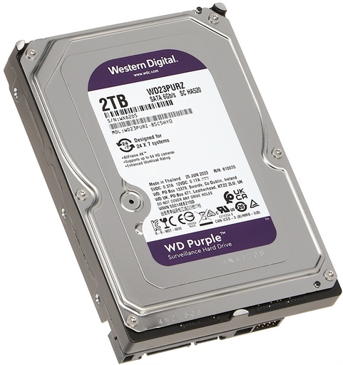 Disco duro 2TB p/videovigilancia Western Digital SATA 6GB/s 3.5" 5400 RPM/64MB