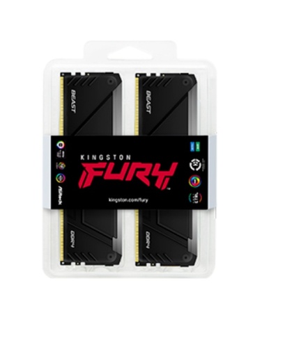 Memoria 16GB (2X8GB) Kingston fury renegade black, kit de 2, p/desktop, DDR4 3,200 MHZ