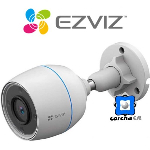 Cámara bullet exterior marca ezviz, modelo H3C, 1080P, (soporta 512GB), full HD, detector