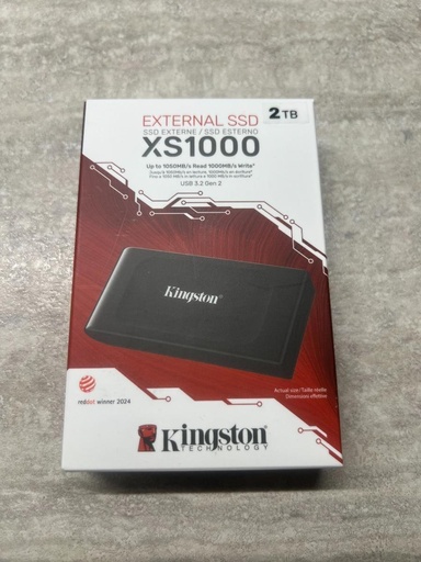 Disco externo solido Kingston 2TB (SSD) portátil, USB-C, tamaño de bolsillo, USB 3.2, gen 2