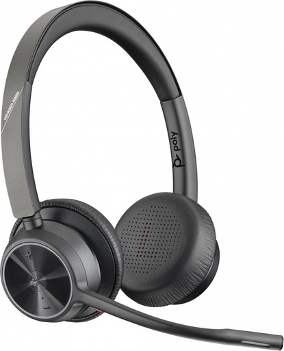 Audífono con microfono poly voyager 4320 teams, inalámbrico binaural, bluetooth 5.1 + USB-c
