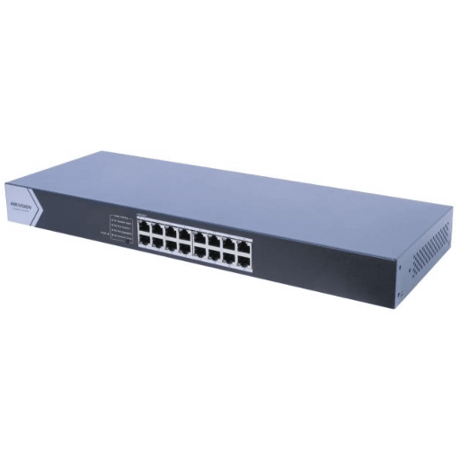 Switch 16 puertos Hikvision, no administrable, 16 port gigabit