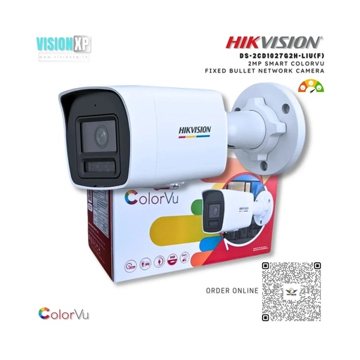 Cámara de vigilancia Hikvision, colorvu hybrid light, ip, bullet, 2MP, 30 MTS, IP67