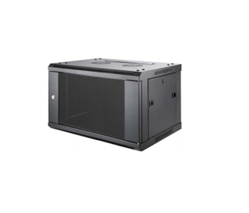 Gabinete de pared Agiler 6U, 19" 600 x 450, puerta frontal con cristal templado con