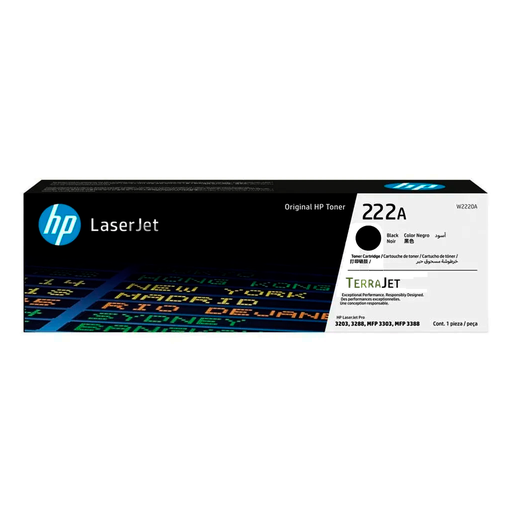 Tóner HP 222A W2220A negro 1,300 páginas