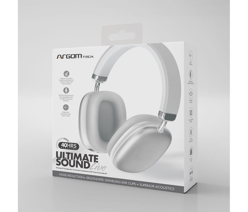 Audífono con microfono Argom ultimate sound headset, BT 5.3, hasta 40 horas de reproduccion
