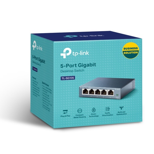 Switch 5 puertos TP-Link TL-SG105PE, no administrable/desktop, 5 puertos gigabit