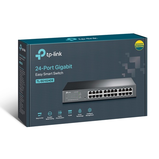 Switch 24 puertos TP-Link TL-SG1024DE, no administrable/rack, 24 puertos gigabit ethernet
