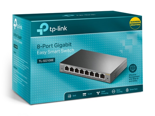 Switch 8 puertos TP-Link TL-SG108E, no administrable/desktop, 8 puertos RJ-45