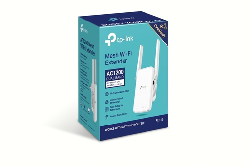 Router repetidor RE315, TP-Link WIFI 5, AC1200 dual band, 2.4 GHZ 300 MPBS, 5GHZ 867 MBPS