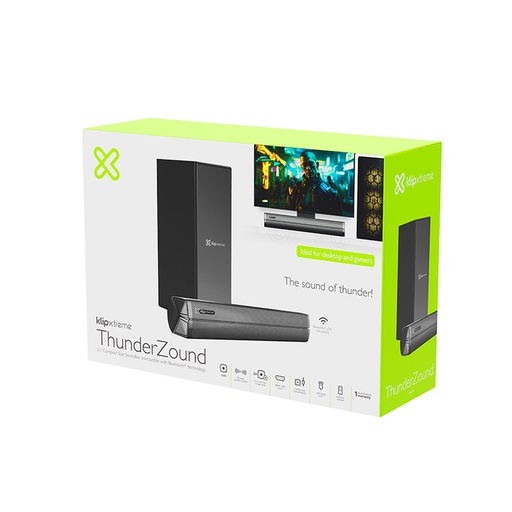 Bocina Klip Xtreme 2.1 thunder zound (soundbar), BT V5.0, 120W RMS, control remoto, puerto HDMI