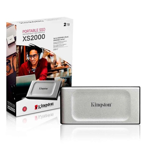Disco externo solido Kingston 2TB (SSD) portátil, USB-C, tamaño de bolsillo, USB 3.2 gen