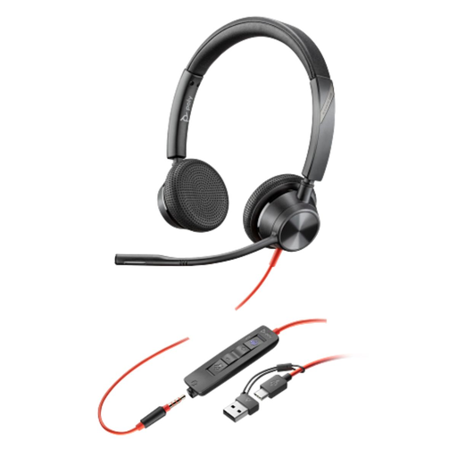 Audífono con microfono poly blackwire 3325, binaural