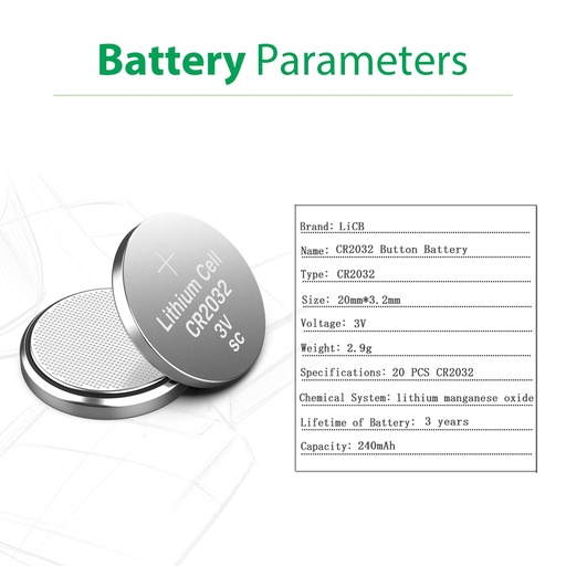 Batería licb, CR2032 3V, batería lithium, para motherboard