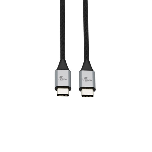 Cable Xtech USB-c macho a USB-c macho trenzado, negro, 6FT (XTC-533)