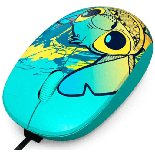 Mouse Xtech disney stich, usb, optical, scroll, 3 botones, 1200 dpi, azul, (XTM-D406ST-BL)