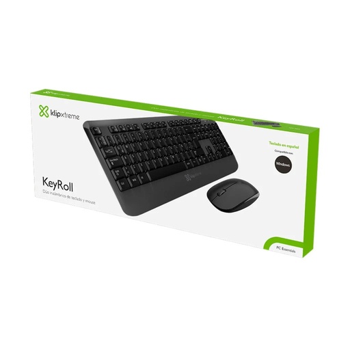 Teclado mouse Klip Xtreme keyroll, wireless, multimedia, mouse con 3 botones, 1200 dpi, optical