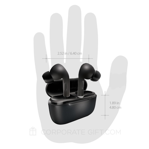 Audífono con microfono coby earpods bluetooth, negro, airpods pro stile (CETW518WH) negro