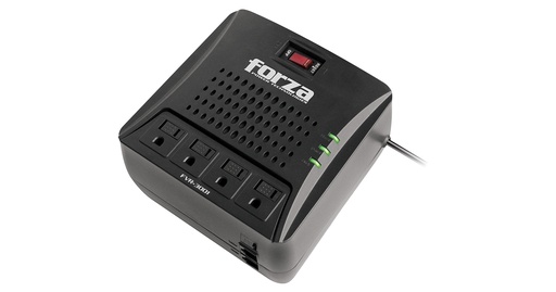 Regulador de voltaje forza 3000VA, regleta de 4XTOMAS 110V/1500W/900J, 2XRJ11/RJ45(IN,OUT)