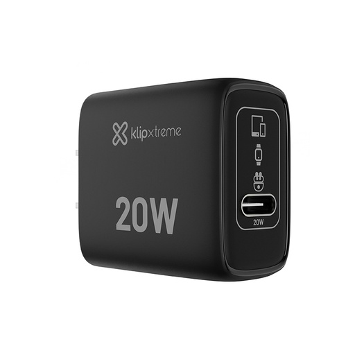 Cargador de pared Klip Xtreme USB-C® 20W con tecnología gan (KMC-050)