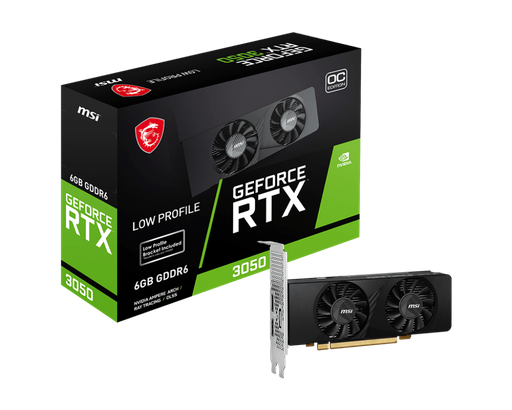 Tarjeta de vídeo MSI geforce RTX 3050 6G oc, GDDR6, diseno perfil bajo, doble ventilador