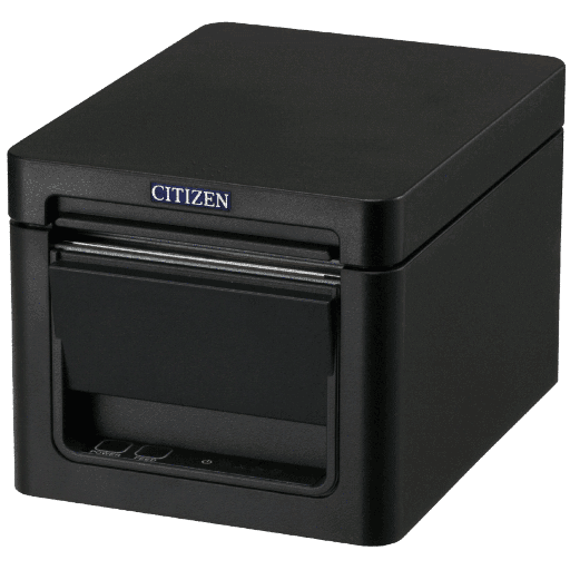 Impresora de recibo citizen CT-D150, térmica directa, interfaz USB y serial, compatible con