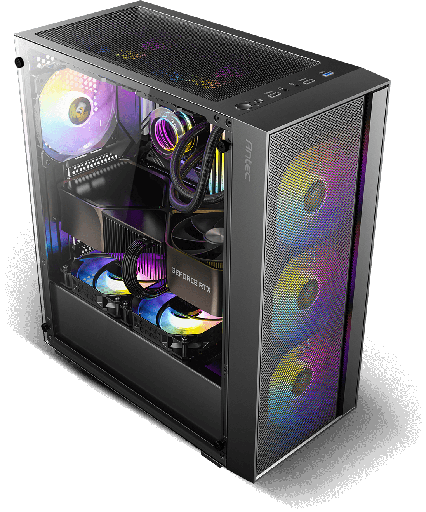 Case gaming Antec mid-tower en color negro