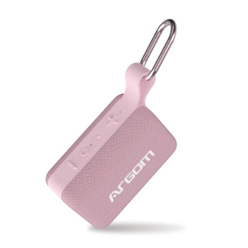 Bocina Argom boogielink rosado ,bluetooth, potencia de 8 w RMS, resistente al agua, hasta