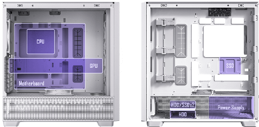Case gaming Antec flux mid-tower color blanco