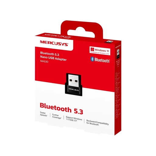 Adaptador TP-Link mercusys MA530 nano USB bluetooth 5.3, interfaz de entrada: 1 puerto USB