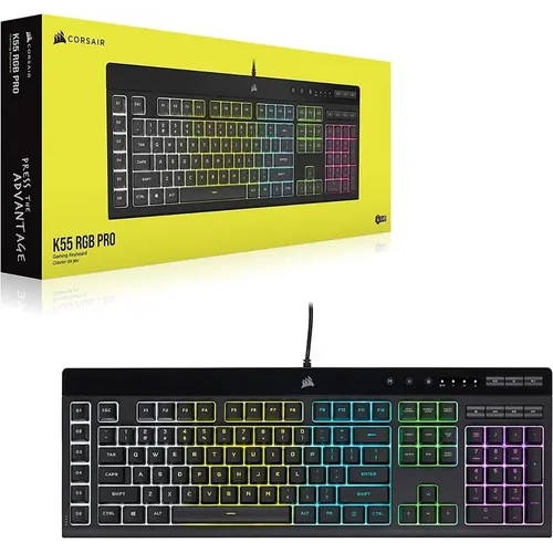 Teclado corsair K55 core RGB, gaming, usb, 111 keys, compatible con icue, español