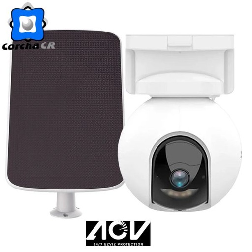 Cámara con batería y panel solar para exterior marca ezviz, modelo CB8 lite 4K+ (kit)