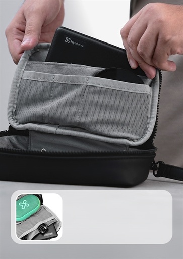 Bulto para accesorios Klip Xtreme sam, ideal para cables, cargadores, resistente a la