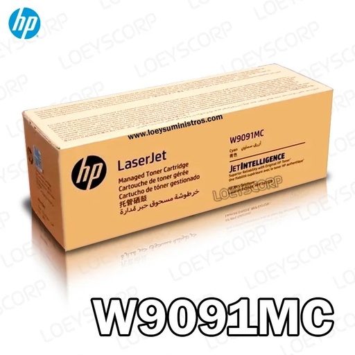 Tóner HP managed W9091MC- cyan- alto rendimiento