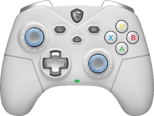 Game pad MSI force GC300 W, wireless 2.4 GHZ, batería 600 mah, USB 2.0, cable 2M (usb-c to
