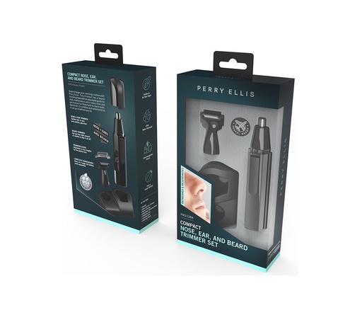 Kit de recortadora inalámbrico perry ellis, recortador de barba, cejas, orejas y nariz, 2