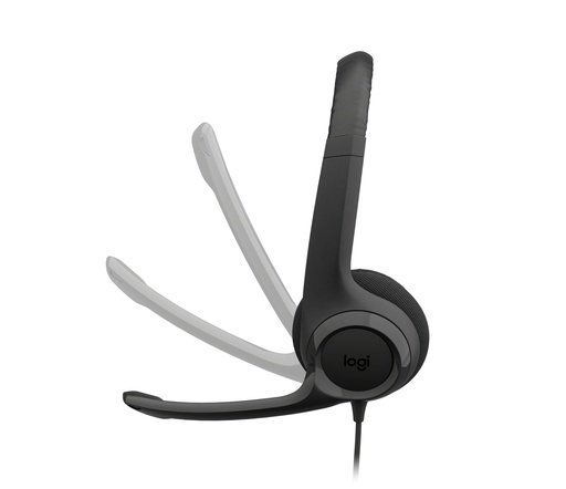 Audífono con micrófono Logitech H390 USB-c midnight black, confortable, con control de