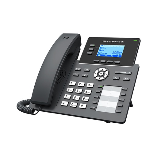 Teléfono IP grandstream GRP2604P, 3 line, 6 cuentas sip, audio HD, 10 BLF, gigabit ethernet
